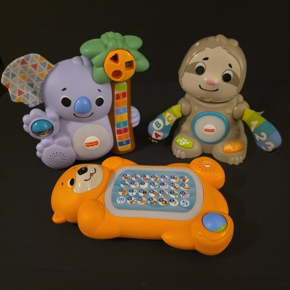 Fisher Price Linkimals Interactive Learning Toy Bundle Of 3: Koala Otter & Sloth